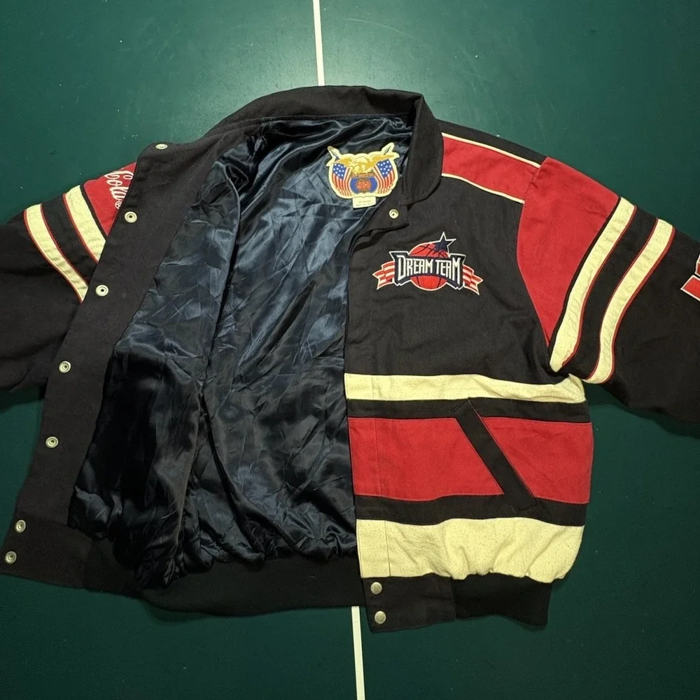 Vintage 1992‎ Jeff Hamilton USA Basketball Dream Team Bomber Jacket Large Rare